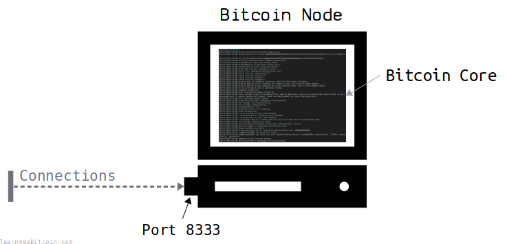 Diagram showing a connection to a computer via a port.