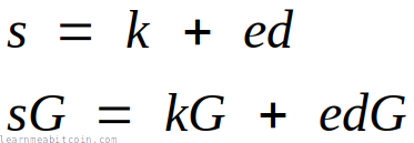 Basic Schnorr signing and verifying equations (interactive, and not signing a message).