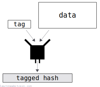 Diagram showing the basic structure of a tagged hash.